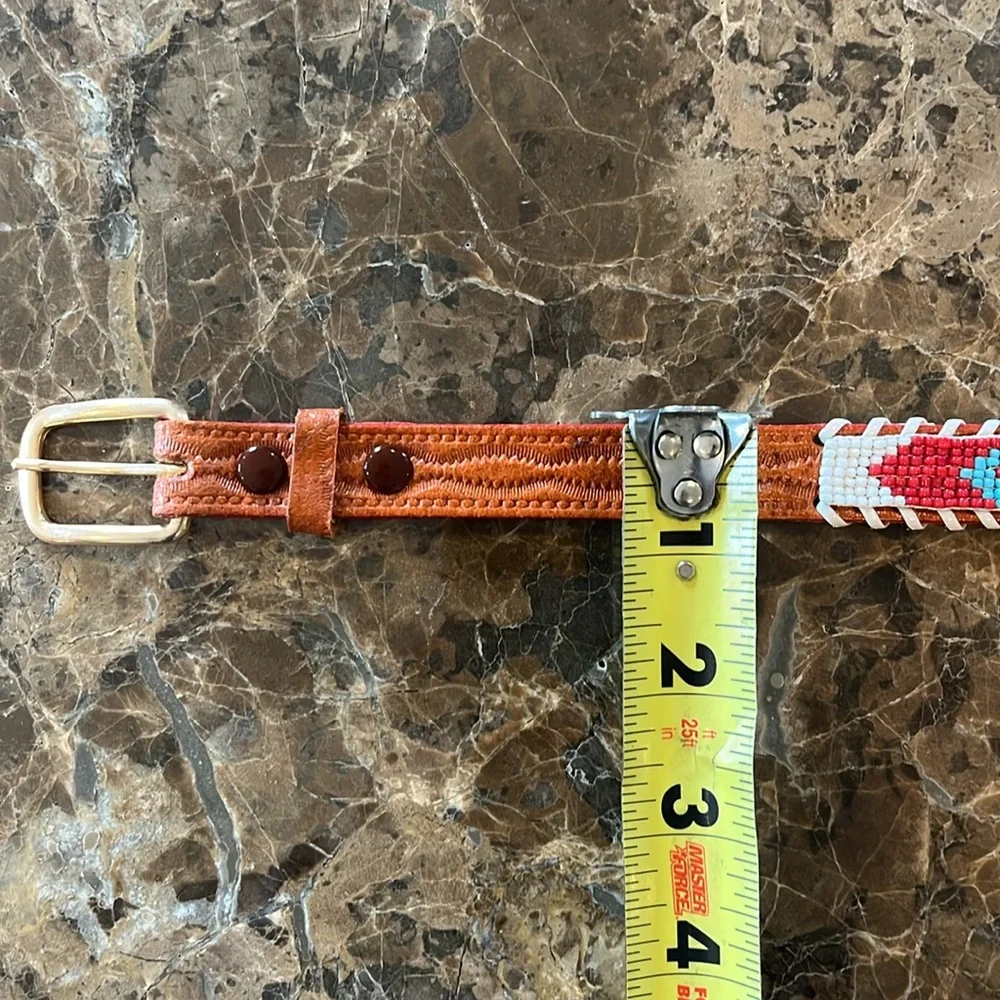 New Beaded Thunderbird Southwest Cowboy Cowgirl Western Leather Belt size 20